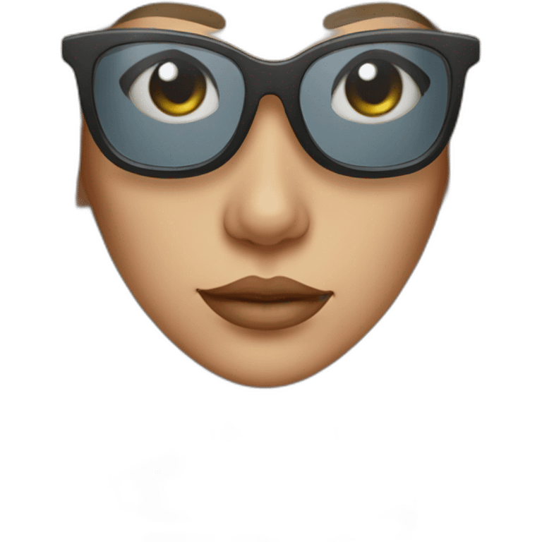 mujer pelo largo obscuro gafas con perro maltés blanco emoji