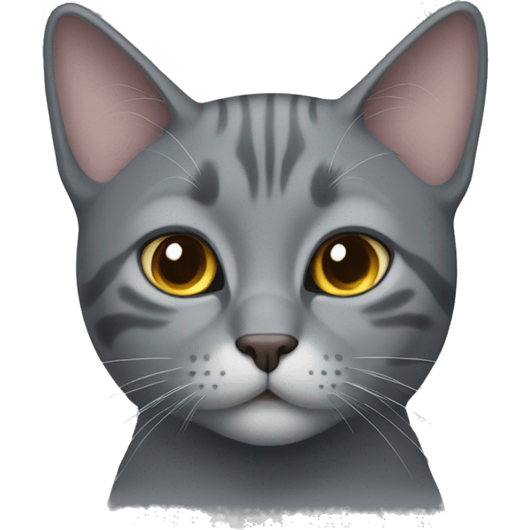 Gray Cat Without Ears emoji