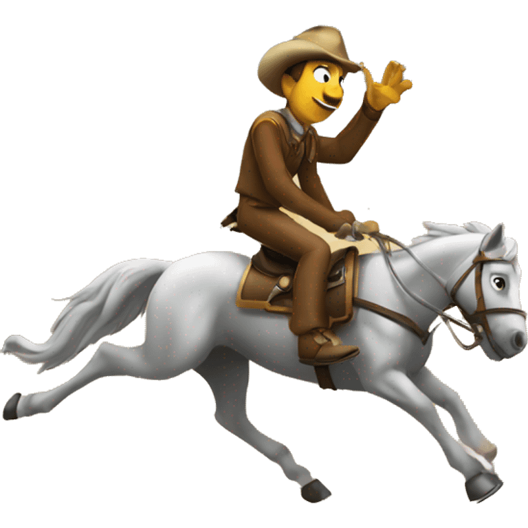 goofy on a horse chasing a locomotive emoji