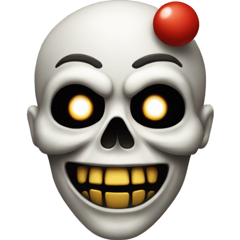 A scary skull with clown emoji