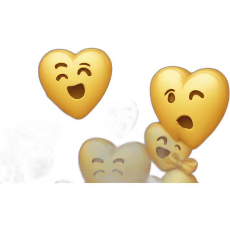 un coeur qui fait un câlin à un coeur emoji