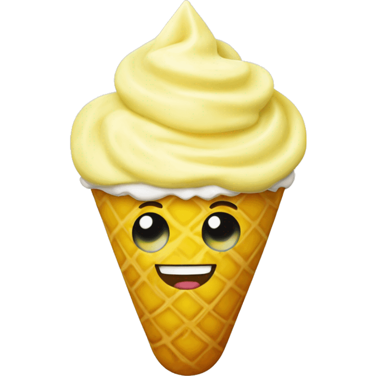 Pineapple soft serve ice cream emoji