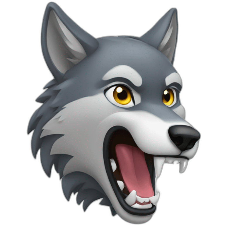 female wolf growling emoji