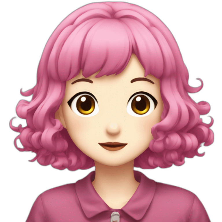 Nana Komatsu in Anime with Dark Pink Hair emoji