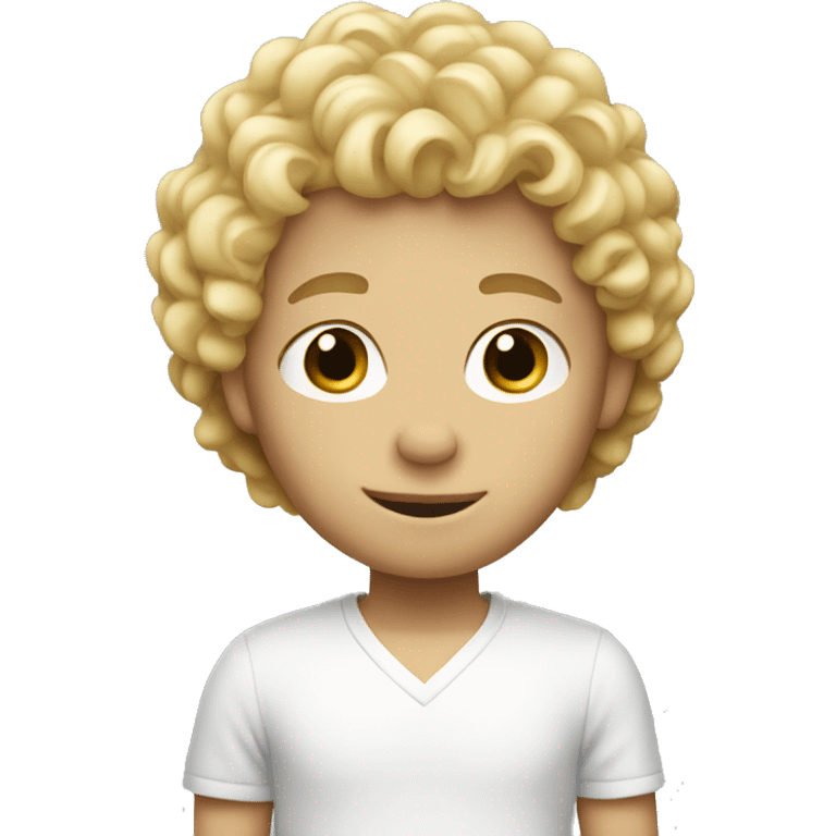 blond curly boy white emoji