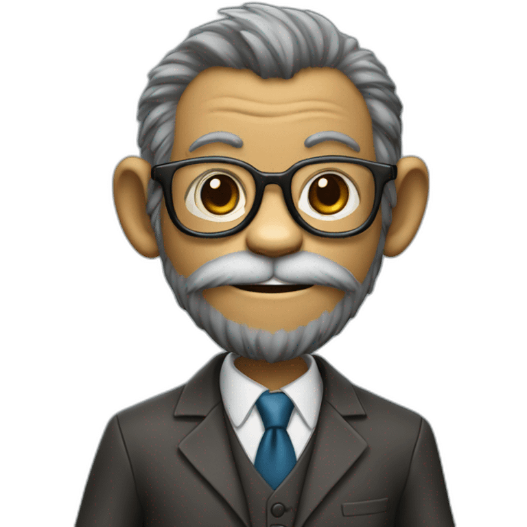 monkey professor with beard, mustace, glasses, suit  playing football emoji