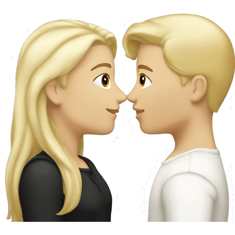 Blond and white gay kiss black hair white girl  emoji