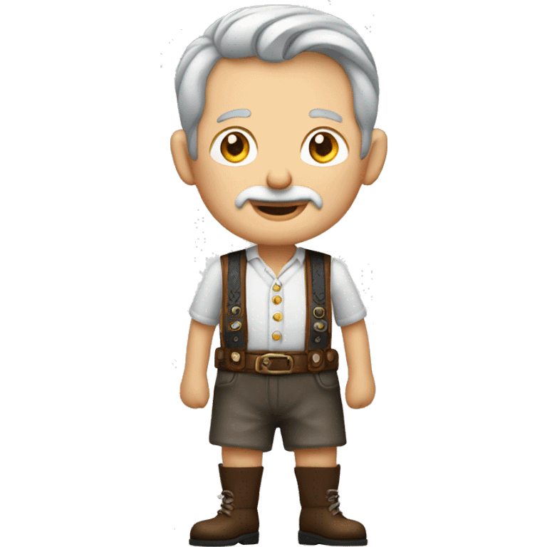 A grey haired man in lederhosen emoji