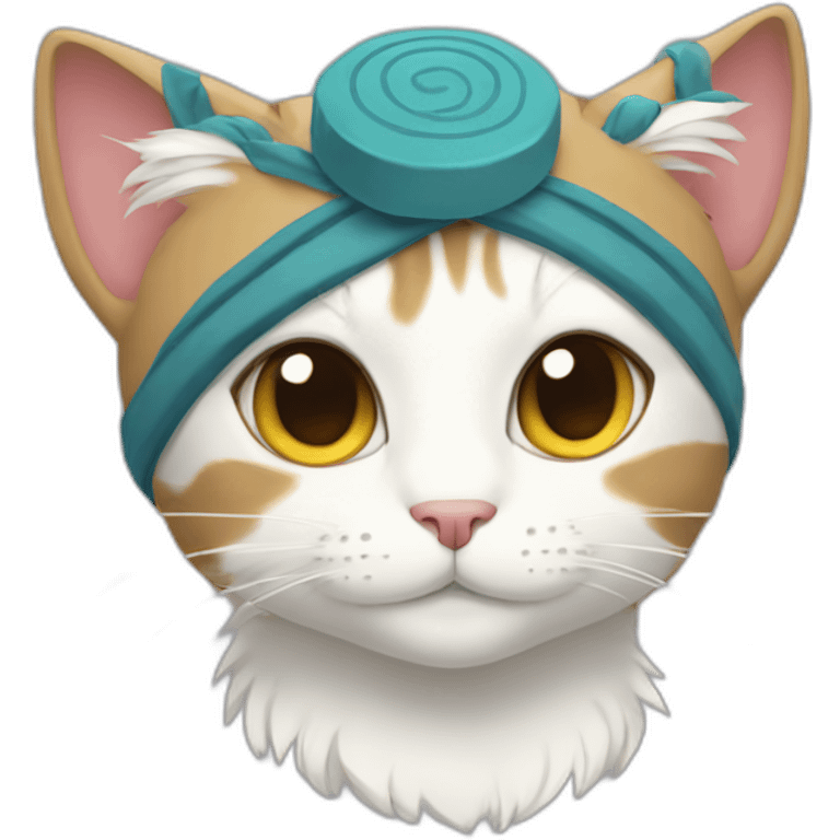 Cat with konoha headband emoji