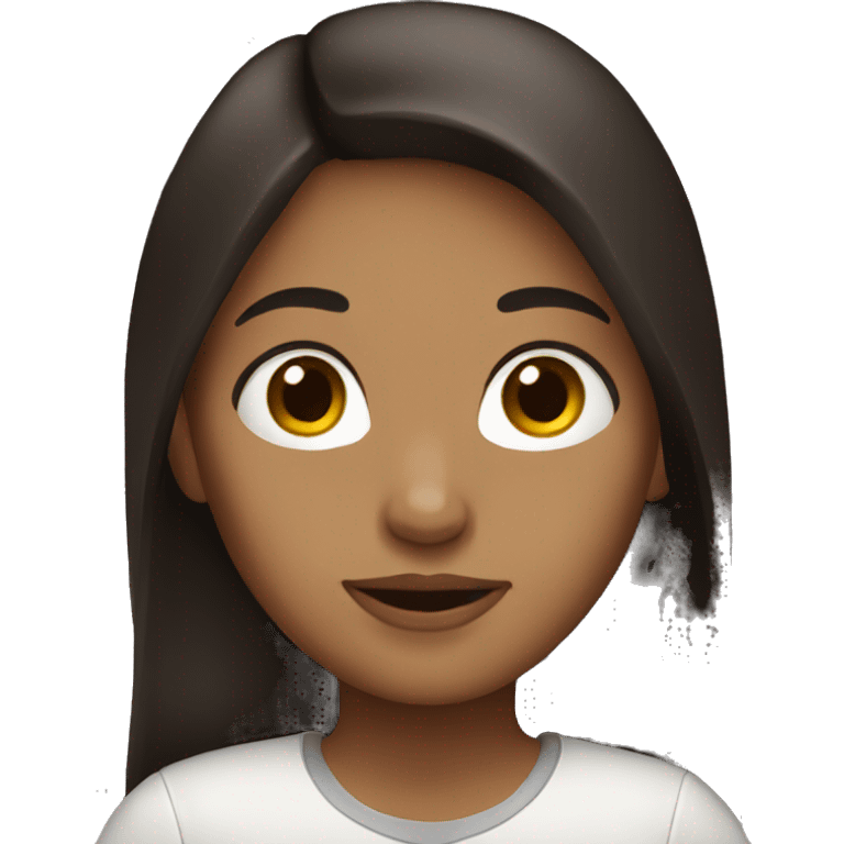 Girl with dark brown long hair  emoji