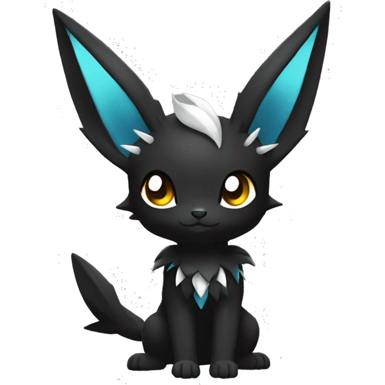 Dark Black Cute Punk Kawaii Eeveelution-Cute-Pokémon-fusion full body emoji