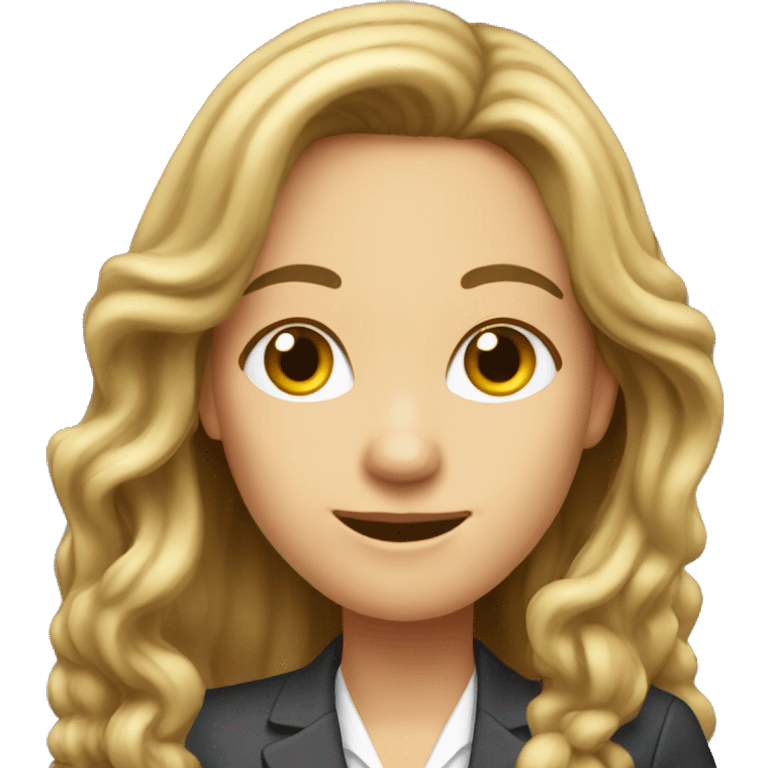 auditor woman long hair happy emoji