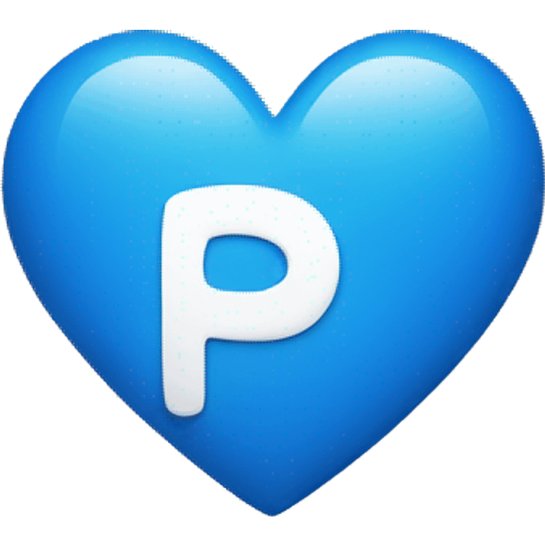 White heart with the letters PP in blue.  emoji