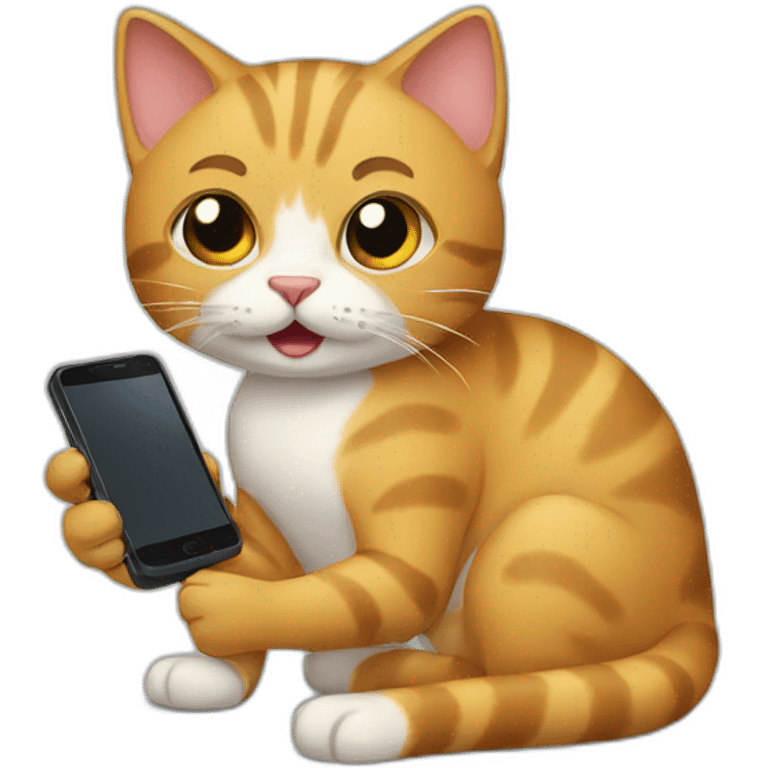 cat playing phone emoji