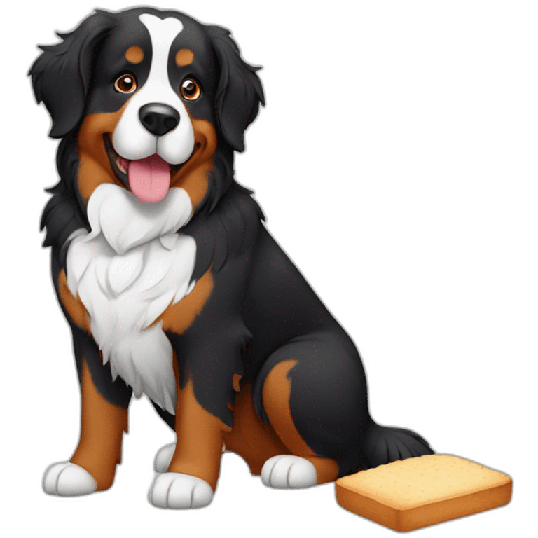 Bernese mountain dog baking bread emoji