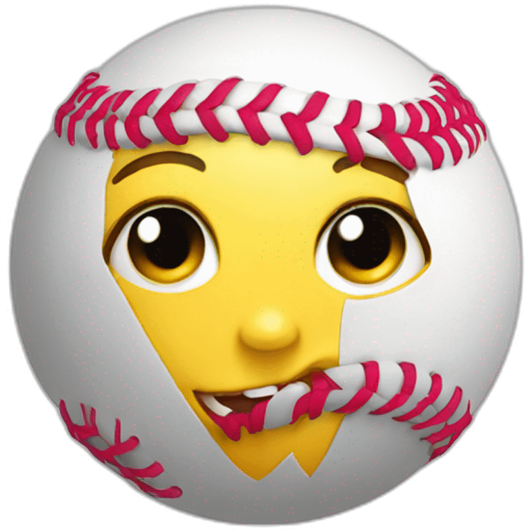 girl softball face in a ball emoji