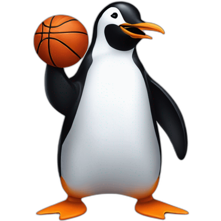 Penguin who dunks basketball emoji