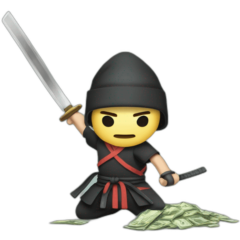 Samourai slashing money emoji