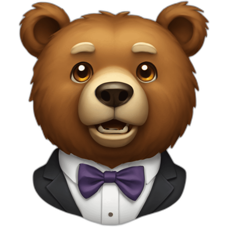 Scary Bear with bowtie emoji