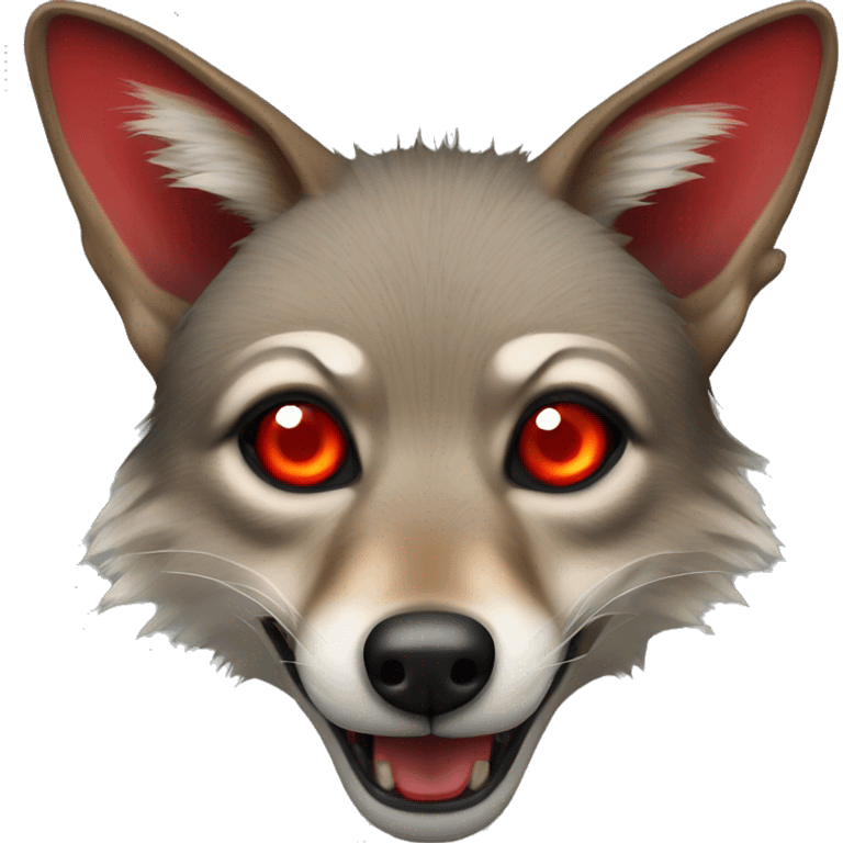 A dangerous looking jackal with bright red eyes
 emoji