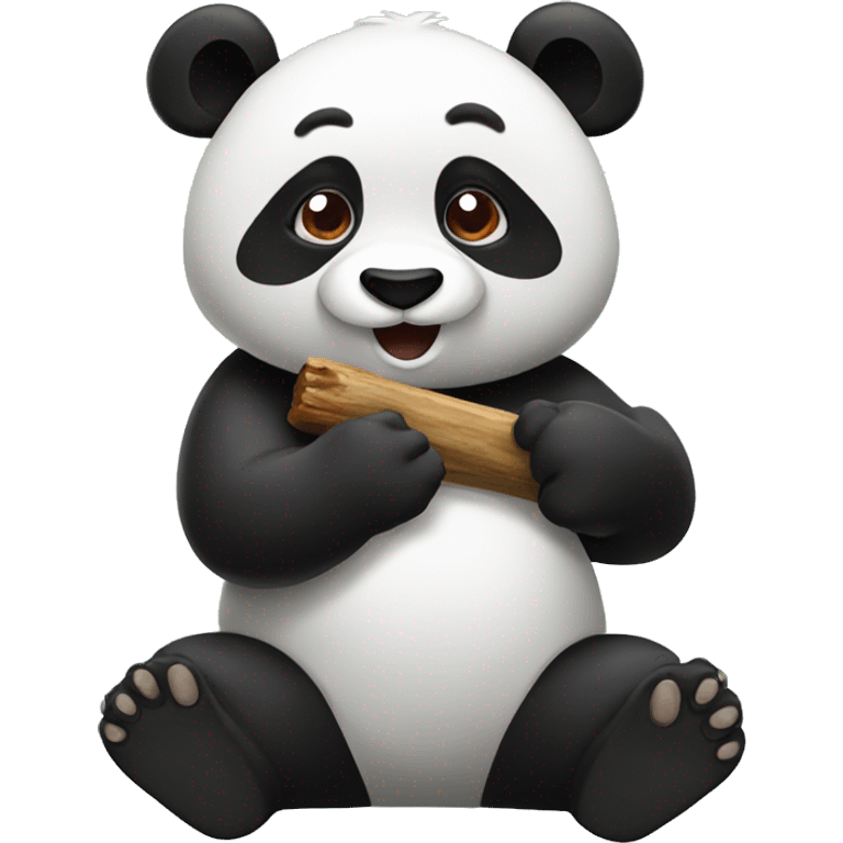 Panda eating wood emoji