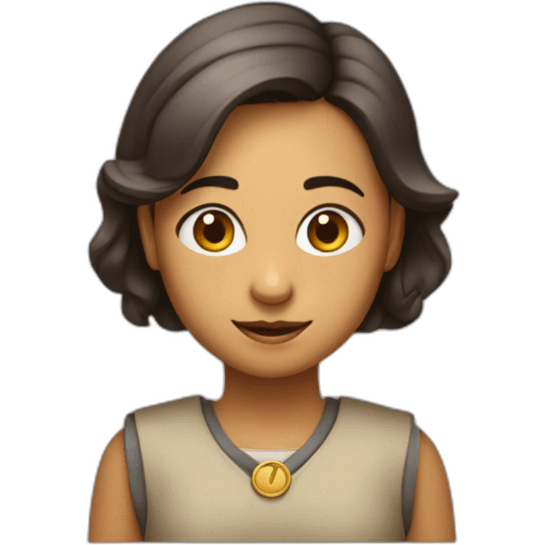 Maestra infantil con coleta mediana edad emoji