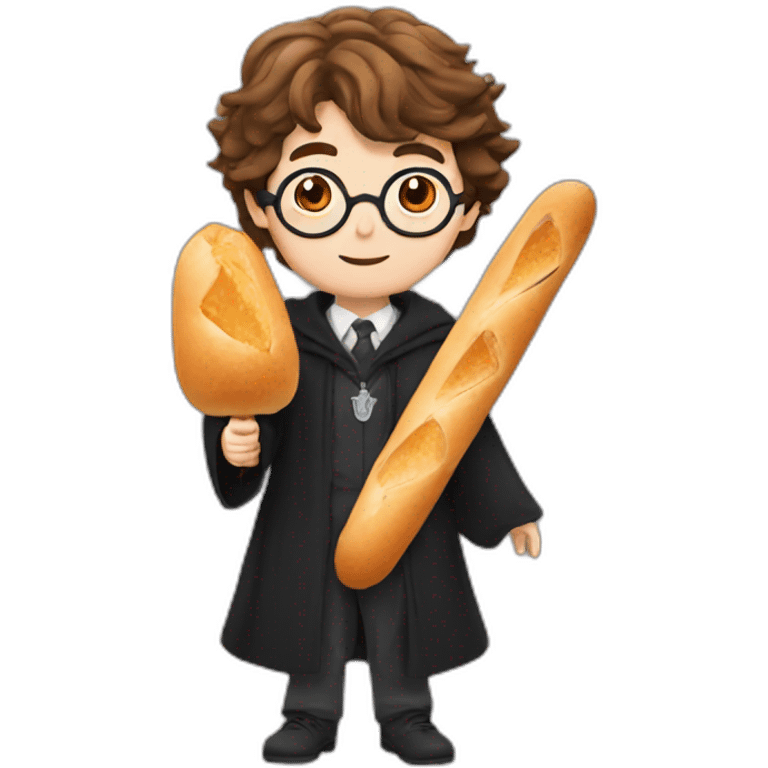 Harry Potter with a French baguette emoji