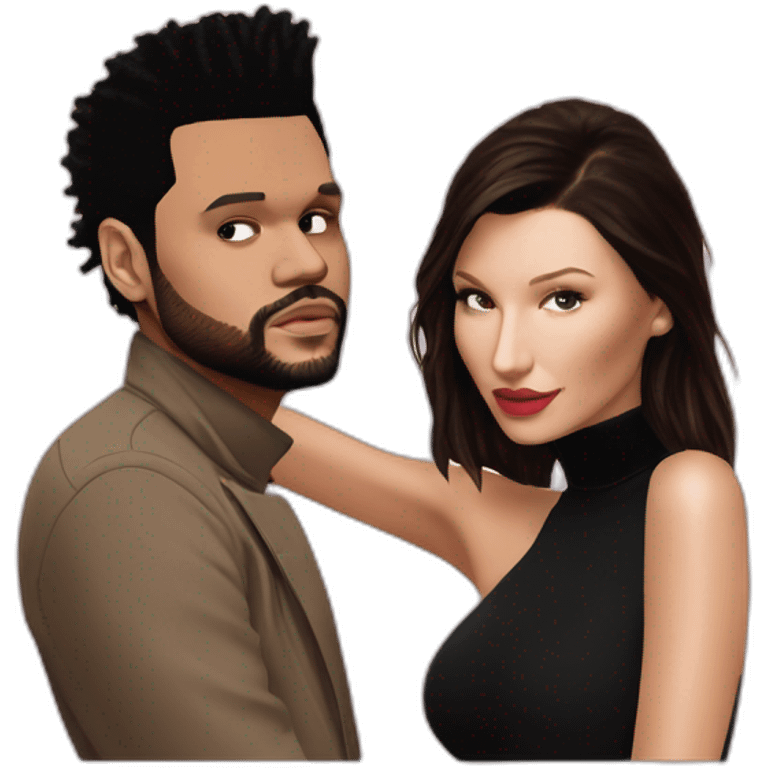 the weeknd and bella hadid emoji