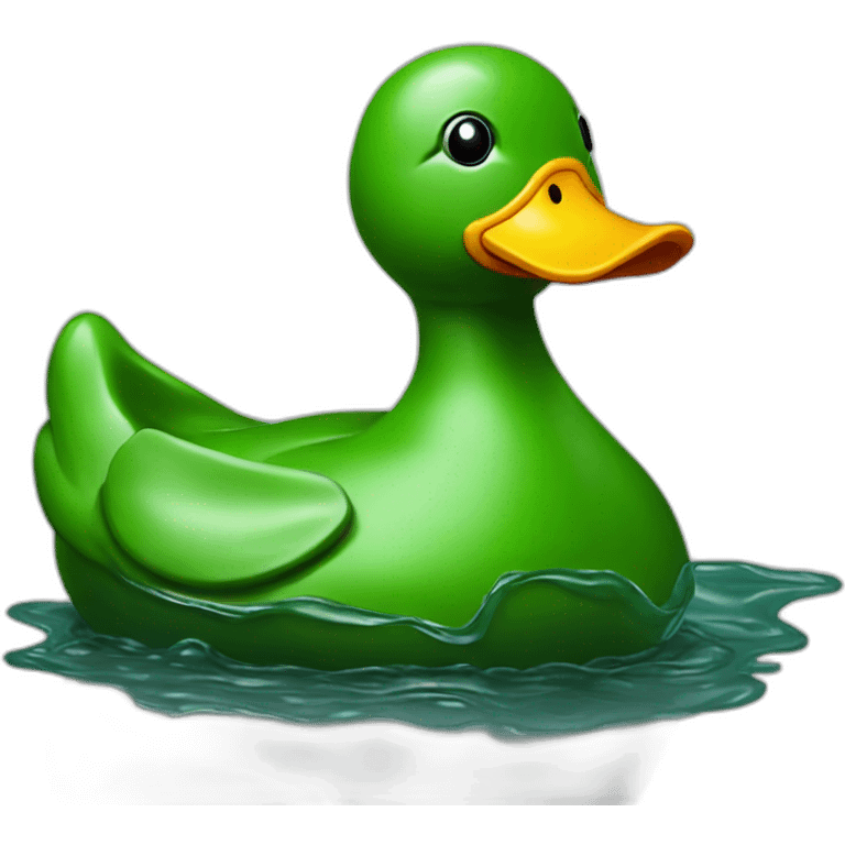 green flat melted rubber duck emoji