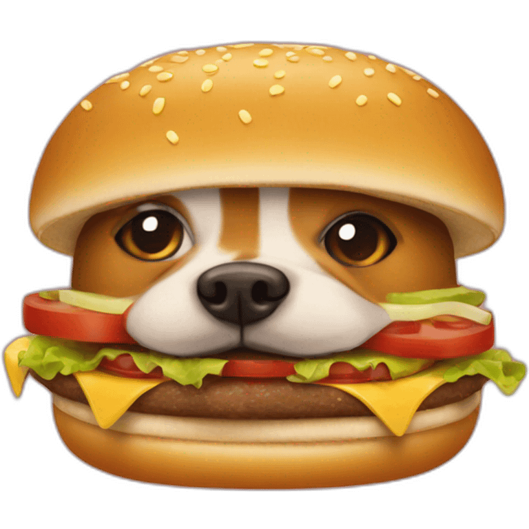 Dog in a burger emoji