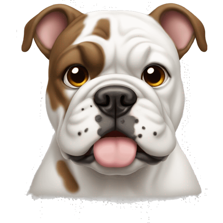 White bulldog with brown spots emoji