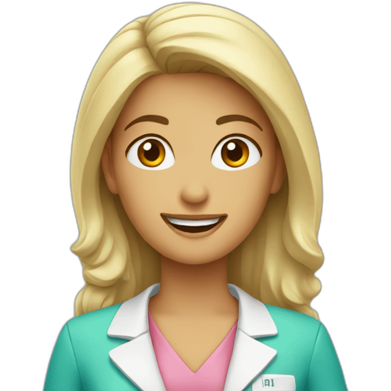 a female dentist in vacation emoji