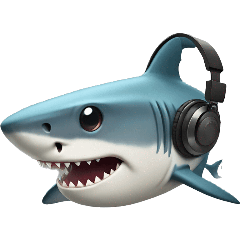 Shark with headphones  emoji