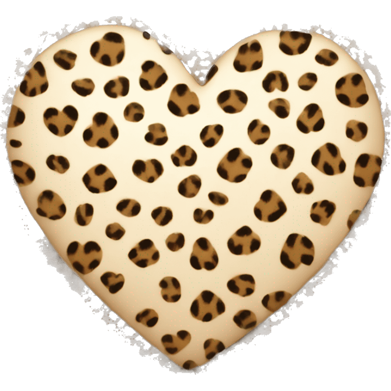 Beige heart with leopard emoji