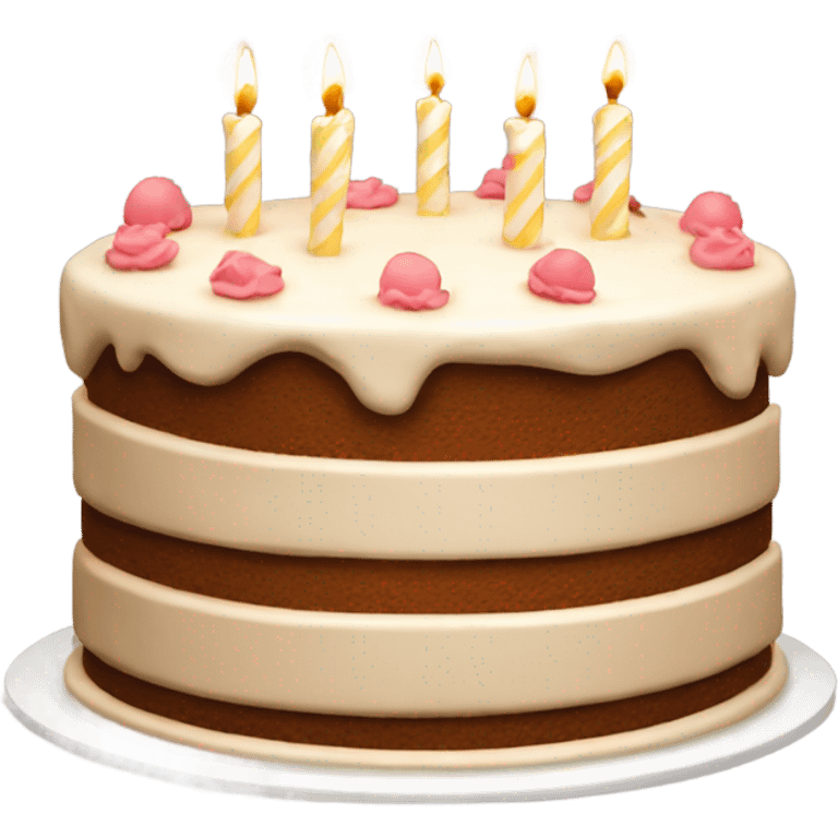 Aestetic beige birthday cake  emoji