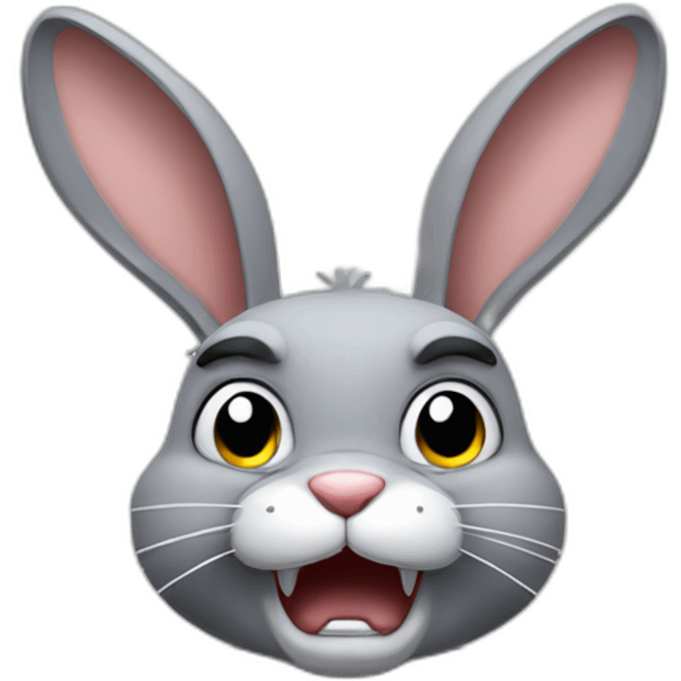 Angry gray rabbit emoji