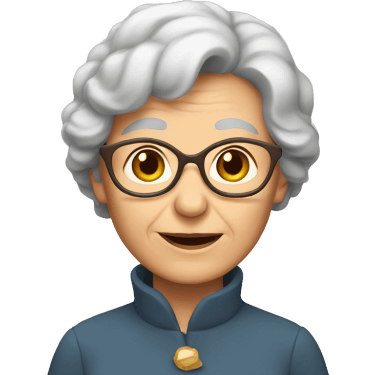 old  lady with brown hair emoji