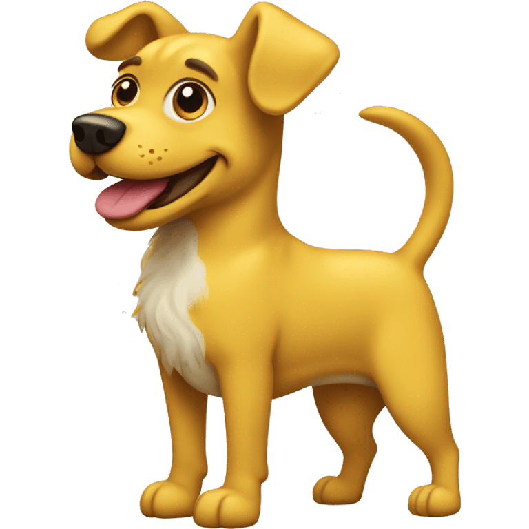 Yellow dog with a curly tail emoji