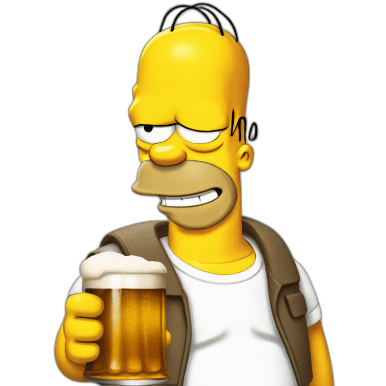 Homer simpson with beer emoji