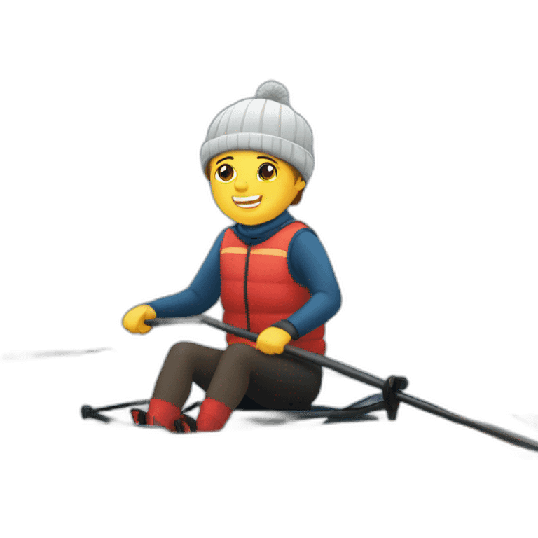 rowing on winter emoji