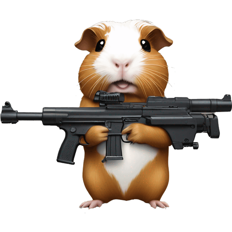 Guinea pig with machine gun emoji