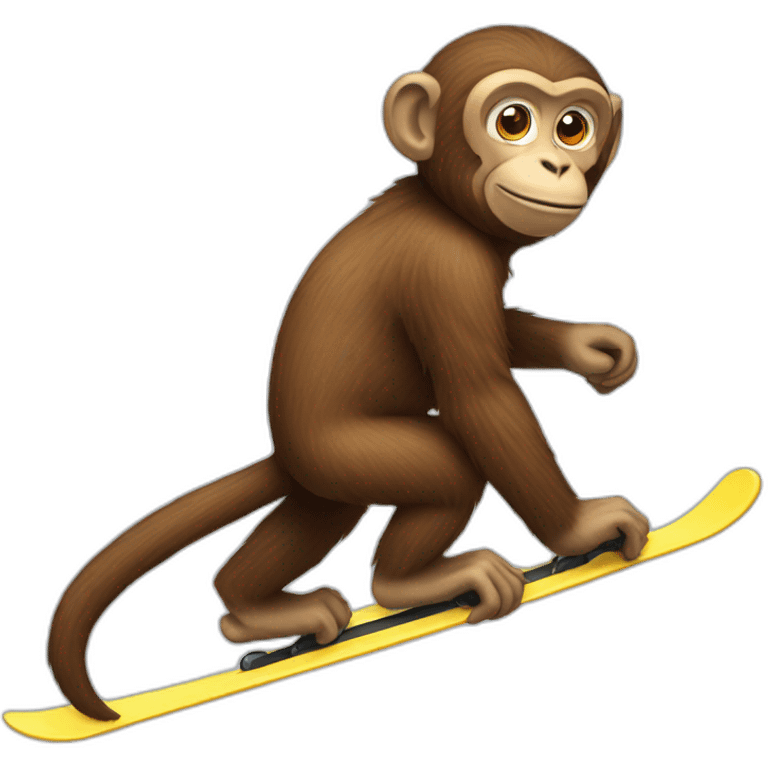 Monkey skiing  emoji