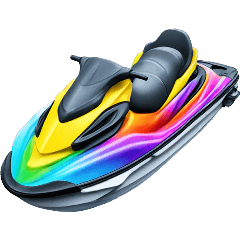 Realistic tie dye jet ski isolated. emoji