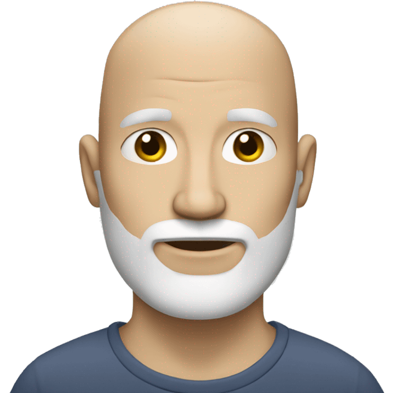 White man with beard and no hair emoji