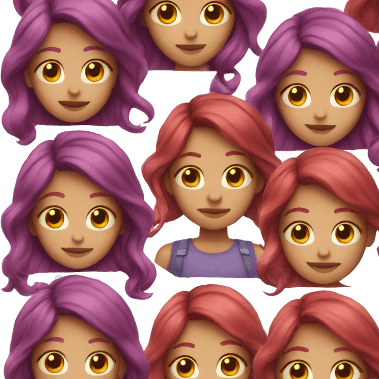 girl with red-purple hair emoji