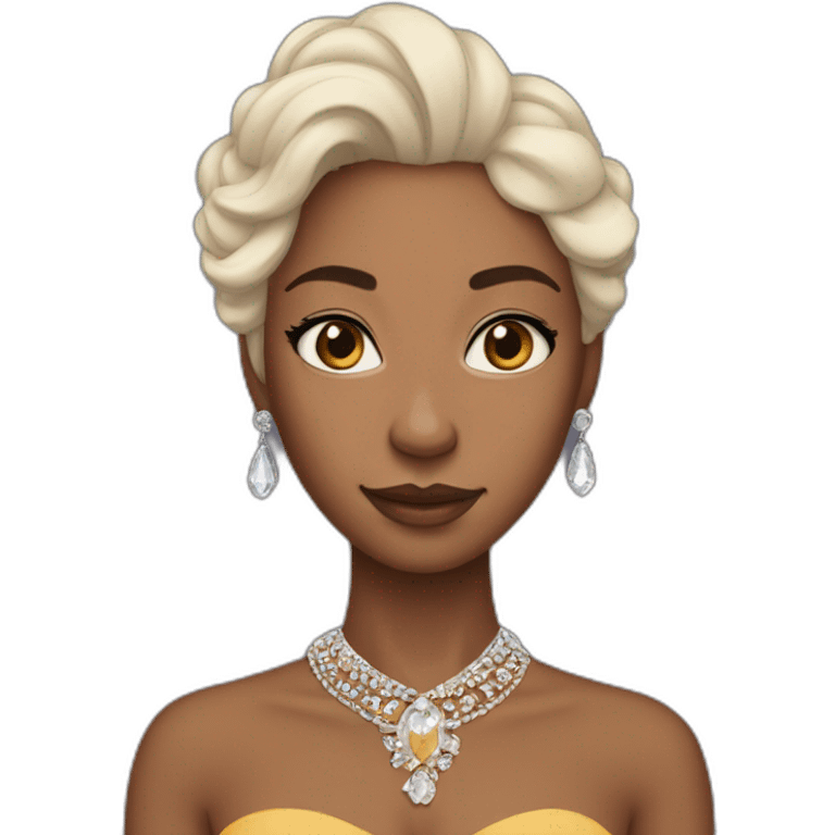 Make me a beautiful queen whose skin color is white emoji