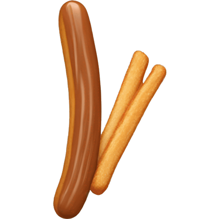 Churro con la punta mojada en chocolate emoji