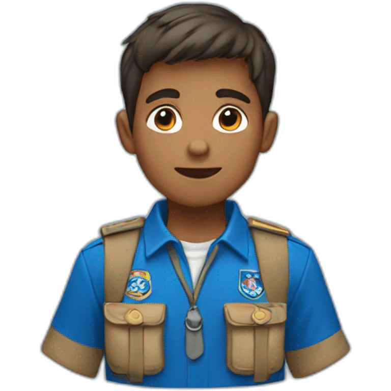 Scout boy with a blue scout shirt emoji