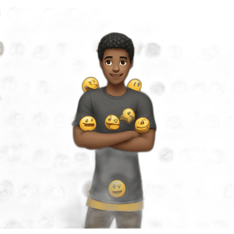 jovem preto com raio emoji