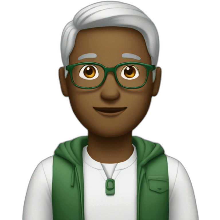 A white ESG expert wears forest-green clothes emoji